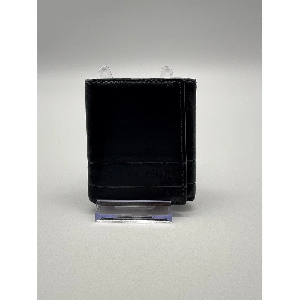 Fossil Brooks Trifold Wallet‎ Blue Leather